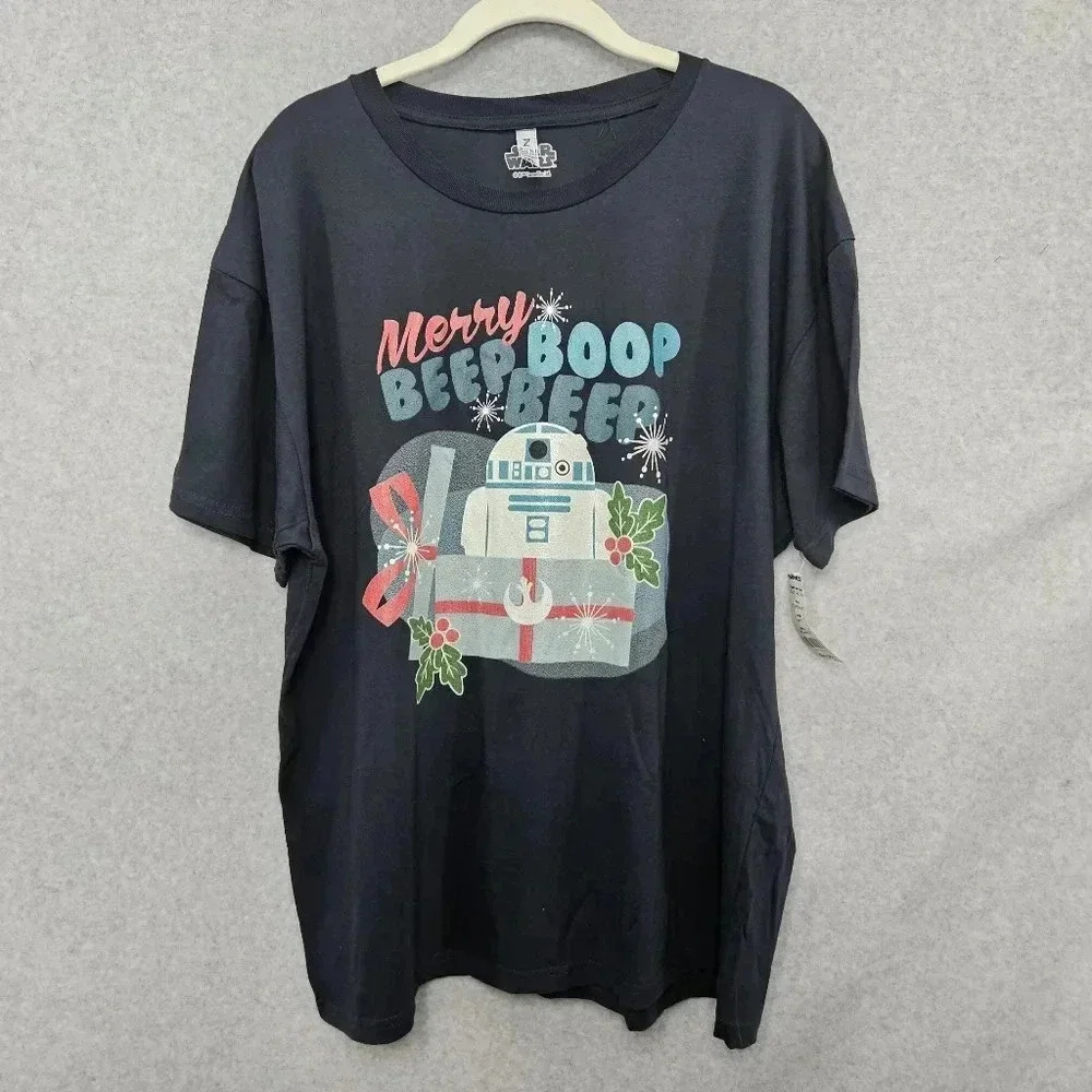 Zuni Star Wars Christmas Dark Blue Tee Shirt Women's Size 2XL‎